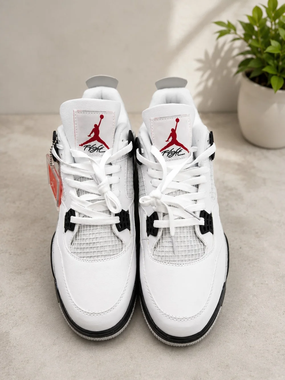Air Jordan 4 Retro White/Black/Red Sneakers
